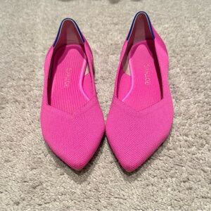 Rothy's Vibrant Pink the Point Flats 8.5
